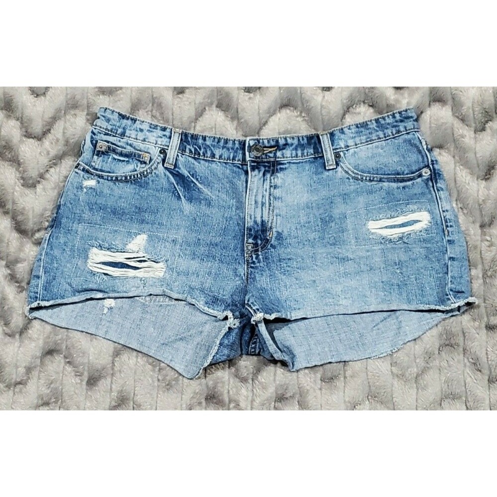 Gap Womens Size 14/32 Sexy Boyfriend Booty Cut Off Distressed Denim Shorts